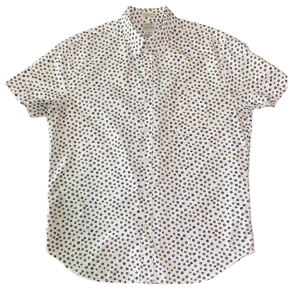 J.Crew Classic Secret Wash Shirt Floral Print Organic Cotton